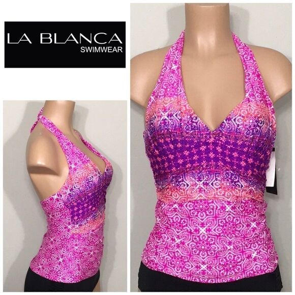 La Blanca v-neck tankini top. NWT - Picture 1 of 8